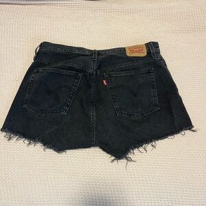 Levi's Black Distressed Jean Shorts High-Waisted